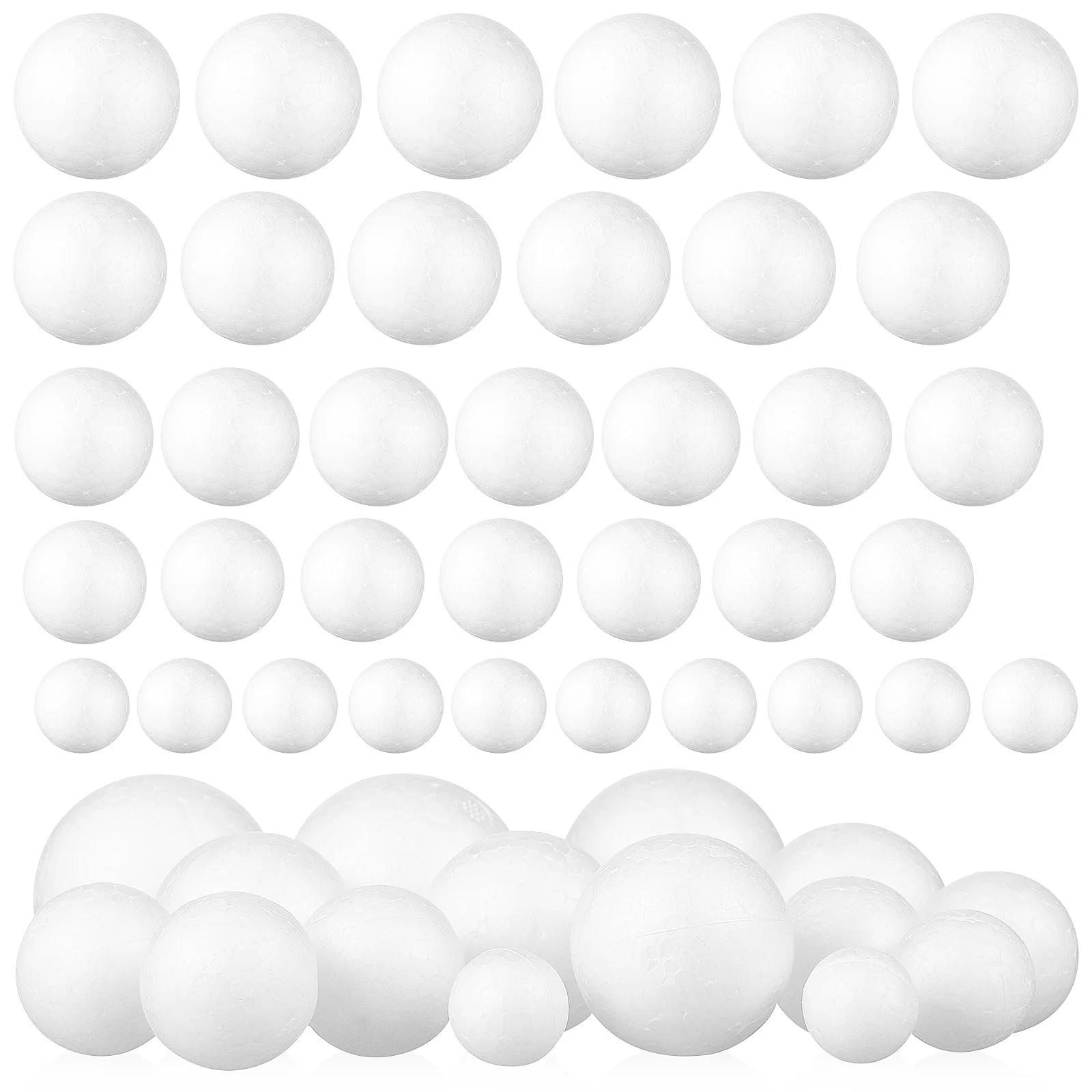 

50Pcs Round Foam Balls Smooth Light Spheres for DIY Crafts Decor Tree Ornaments Flower Arranging Craft Projects Materials