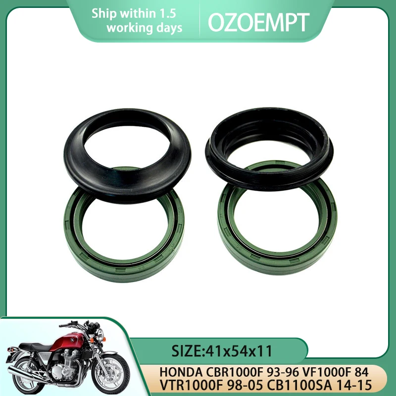 OZOEMPT Motorcycle Front fork oil seal and dust cover KIT Apply to HONDA CBR1000F 93-96 VF1000F 84 VTR1000F 98-05 CB1100SA 14-15