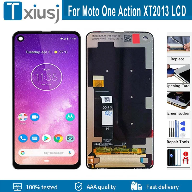 

Изысканный ЖК-экран 6,3 дюйма для Moto One Action, ЖК-дисплей для One Action XT2013, ЖК-экран с сенсорным дигитайзером в сборе