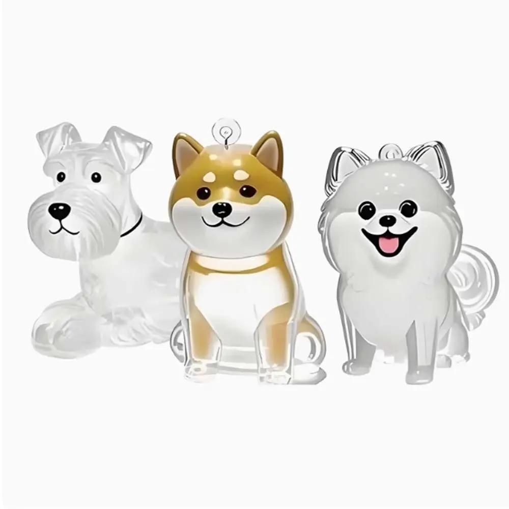 Dog Shape Dog Hair Storage Box Transparent Hair Grooming Pet Hair Keychain Acrylic DIY Handmade Puppy Pendants Pet lovers