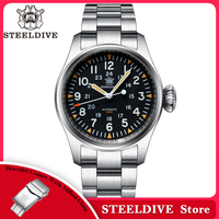 STEELDIVE SD1928H 39mm BGW9 Blue Luminous Black Dial AR Coating Sapphire Glass 200M Waterproof NH35 Automatic Dive Watches Reloj