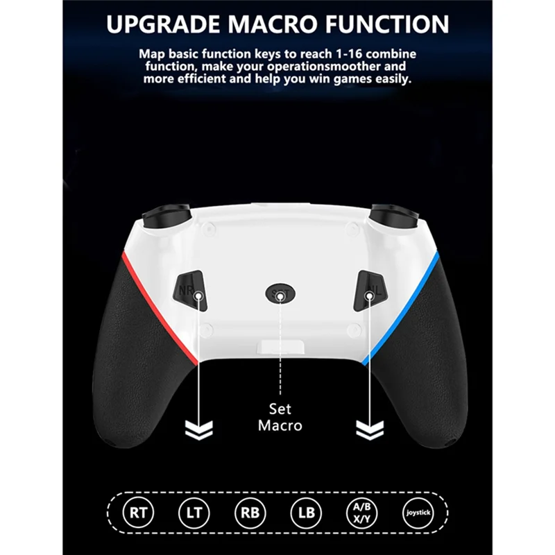 

High Quality-For Android PC 360 Steam TV Box Switch Wireless Bluetooth Multifunction Convenient Practical Gamepad, Black Durable