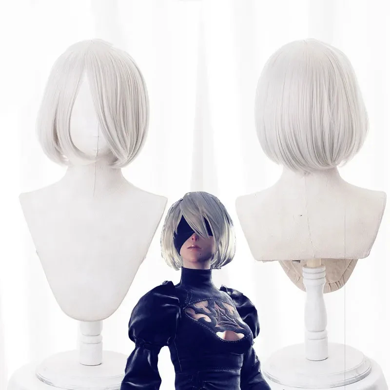 Neue hochwertige yorha no.2 typ b 2byorh 2a 9s 2b perücken cosplay perücke nier: automata kostüm spiel perücke