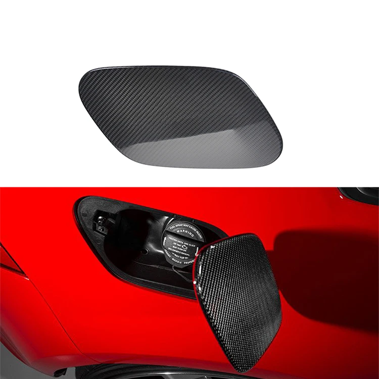 Stick On Type 100% Real Dry Carbon Fiber Fuel Door Cover For Volkswagen VW Golf 7 14 15 16 17 18 19 20 Oil Tank Cap Sticker 1Pcs