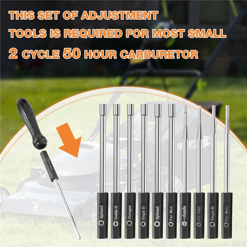 

AA21-10Pcs Carburetor Adjustment Screwdriver Carburator Tool Kit For Engine Trimmer Weedeater Chainsaw