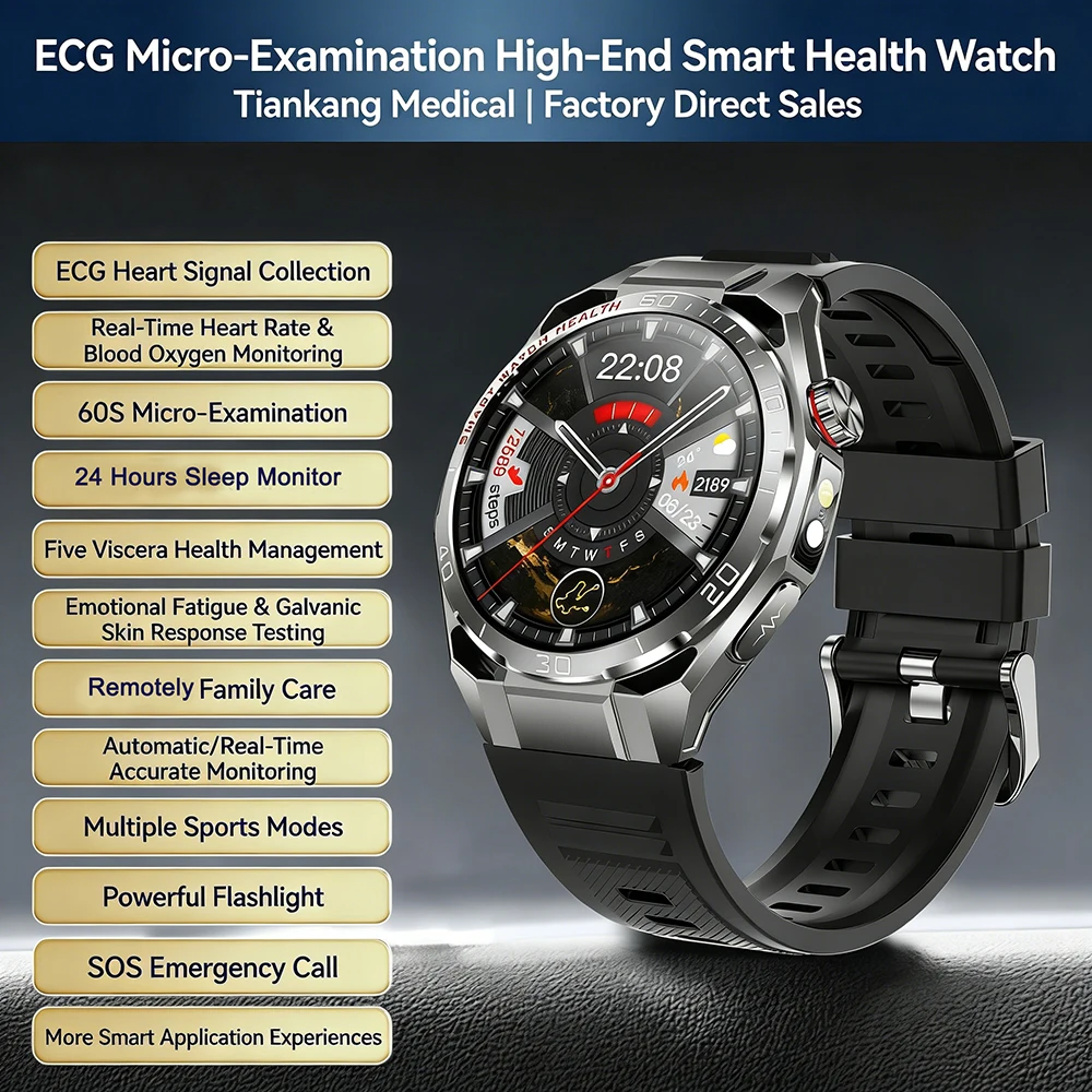 

Новые смарт-часы 2026 года с ЭКГ+ХРВ для мужчин и женщин: измерение давления, стресса, уровня мочевой кислоты, липидов, Bluetooth-звонки, фонарик, мониторинг здоровья