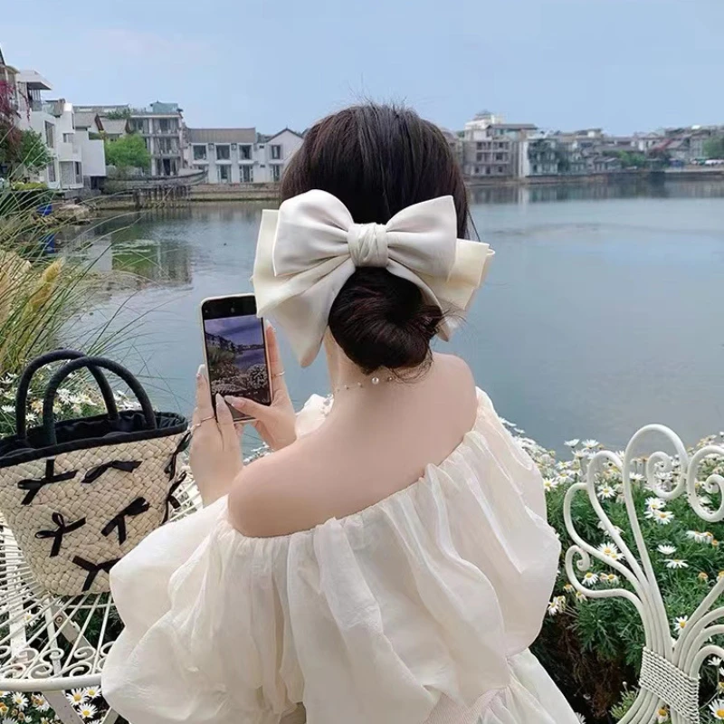 مشبك شعر على شكل فيونكة كبيرة الحجم، دبابيس ربيعية لطيفة، إكسسوارات للشعر، دبابيس ومشابك إكسسوارات كورية #4