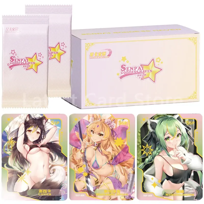 

New Sexy Girl Goddess Haven Cards Booster Box Collection Anime Goddess Feast Rare Metal Card Board Game Table Toy Children Gift