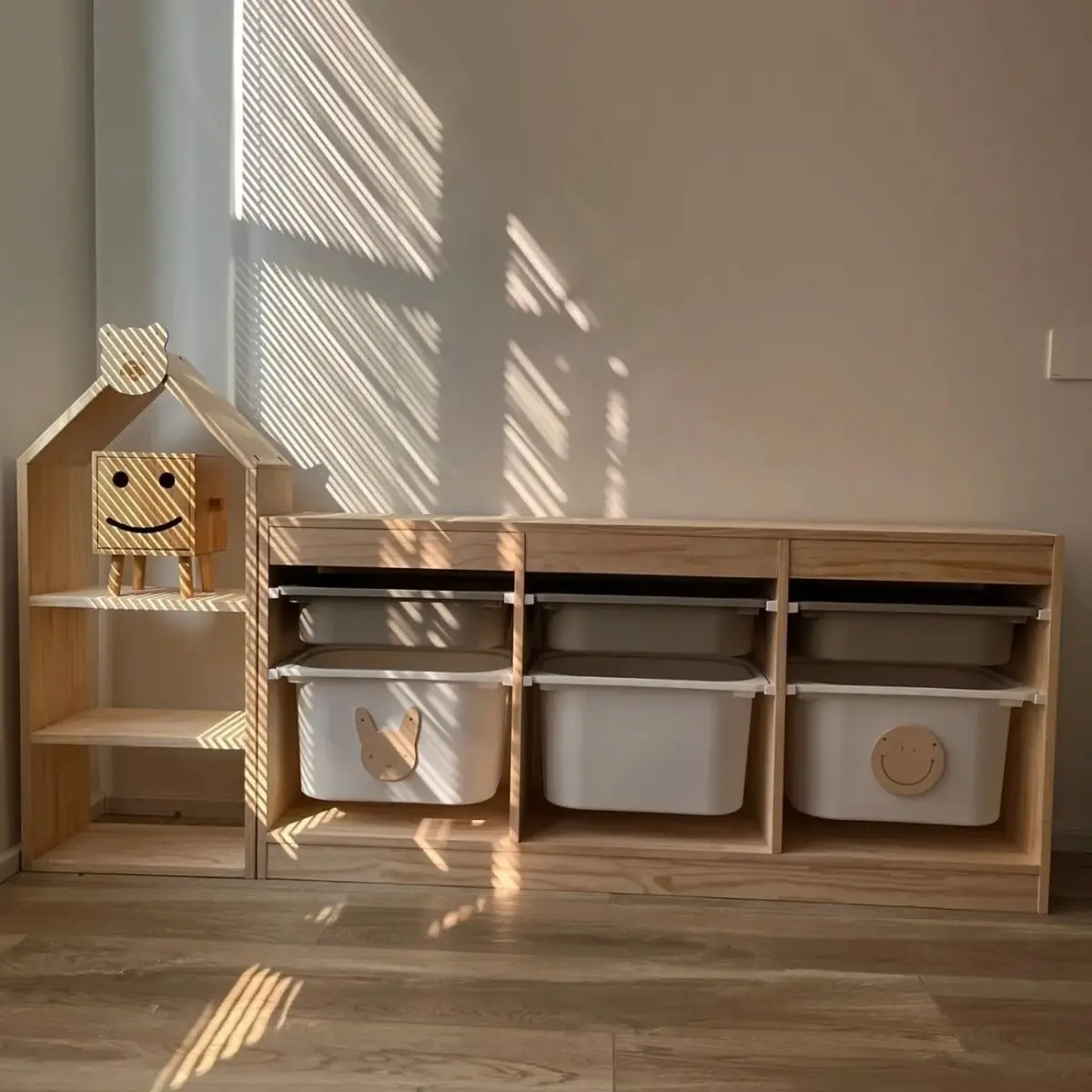 

Solid wood children's toy storage cabinet organizer multi-functional kindergarten bookshelf super large capacity shelf storage