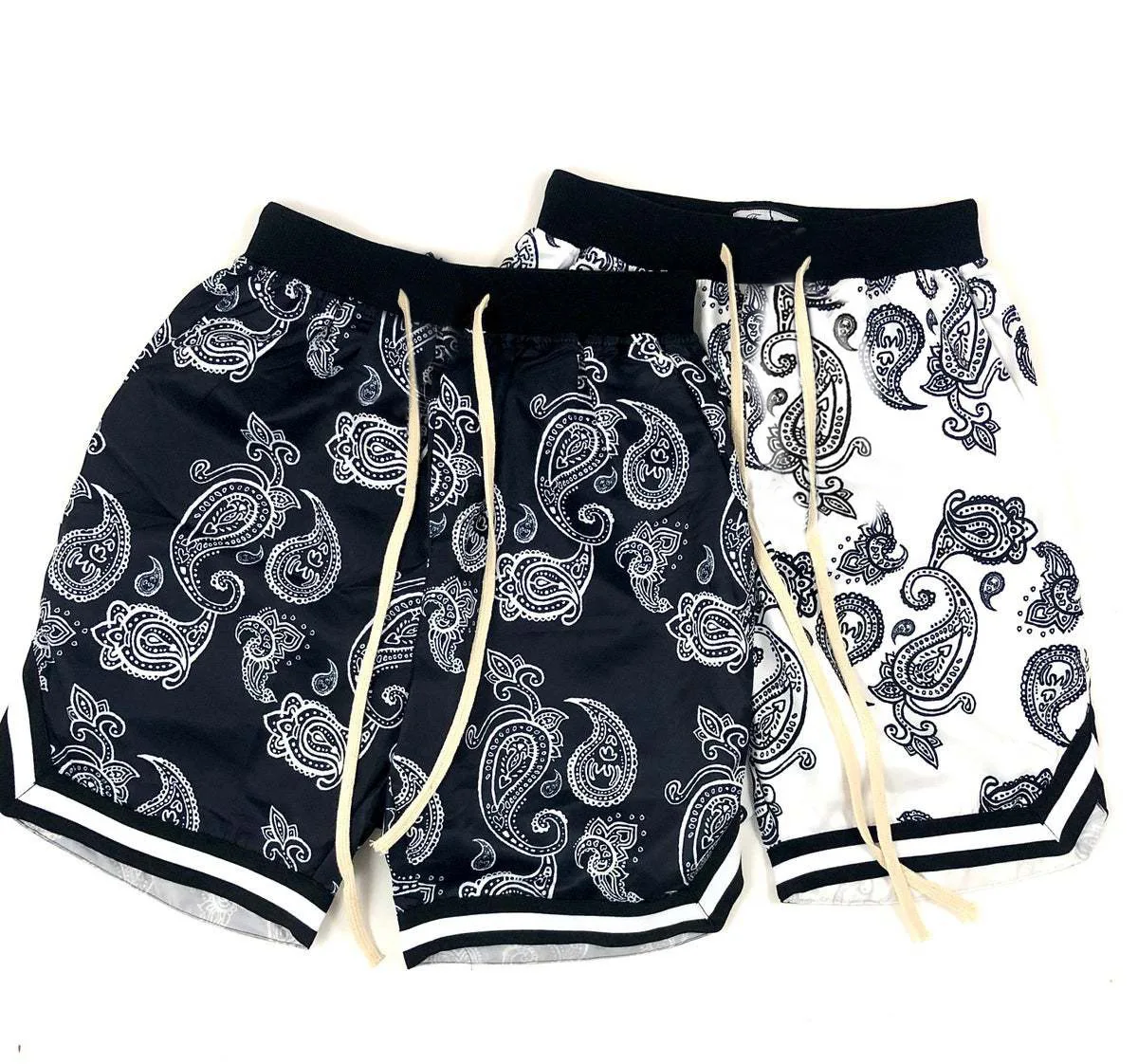 Pantalones cortos con patrón de Bandana para hombre, ropa de calle Harajuku, moda de verano, Hip Hop, informales, elásticos, 2024