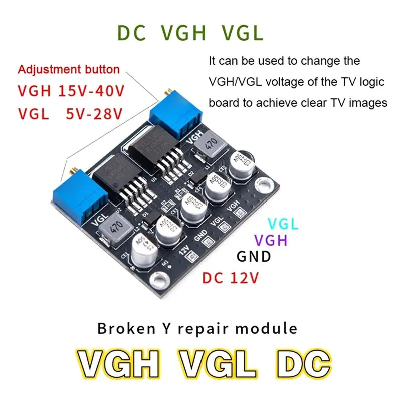 Delicate Texture-Voltage Regulator Module DC 12V VGH VGL Boost/Reduction LCD TV Screen Repair Accessories
