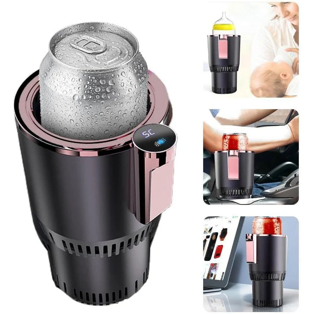 2 in 1 Smart Car Cup Warmer & Cooler Auto Mug with Cooling and Heating Functions Insulation Drink Cooler for Tumblers B