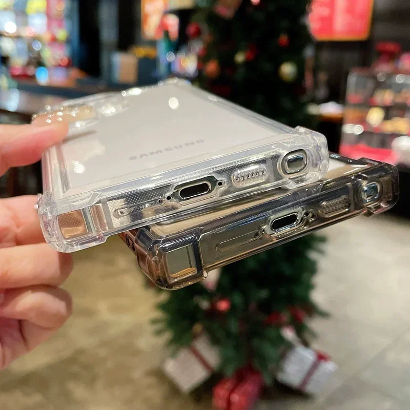 

Luxury Transparent Case Samsung Galaxy S24 S23 S22 Ultra Plus S23 FE Soft Bumper Camera Protector Clear Hard Acrylic Cover