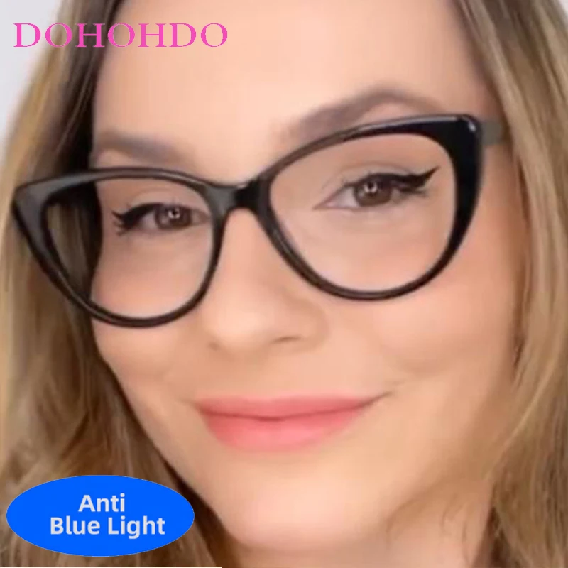 

Trendy Luxury Retro Cat Eye Eyeglasses Men Women Fashion Brand Designer Optical Spectacle Anti Blue Light Computer Eyeglasses