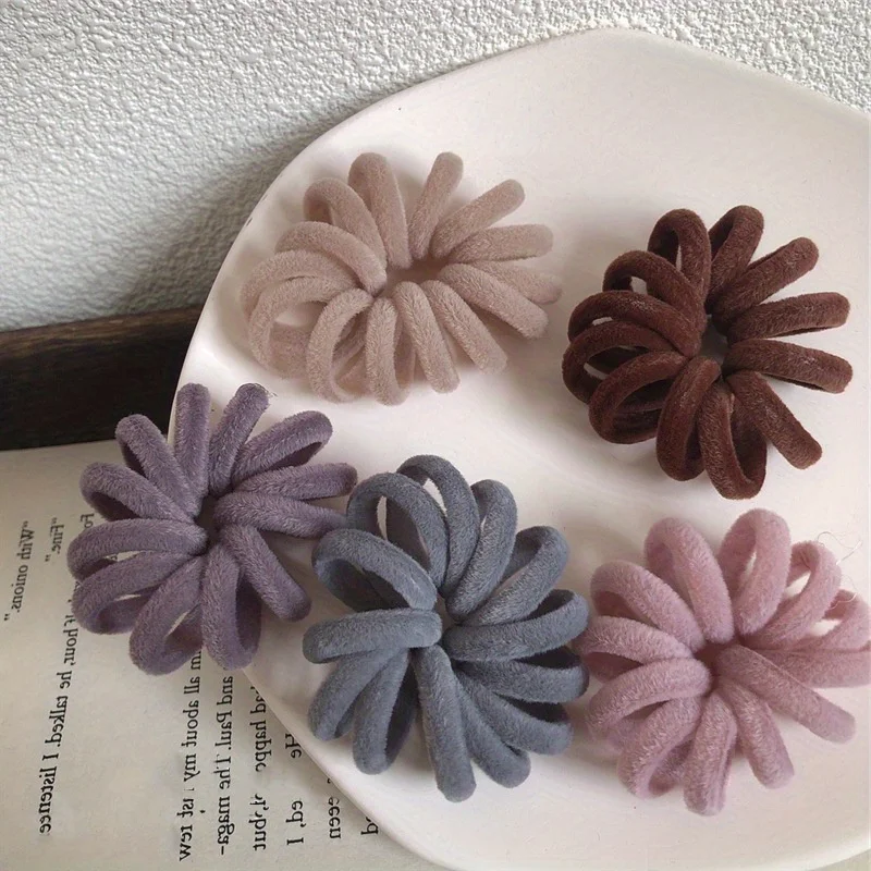 Single Autumn Winter Mallard Scrunchie – Telefonkabel-Haargummi, einfacher, langlebiger, haarfreundlicher Pferdeschwanzhalter für Damen