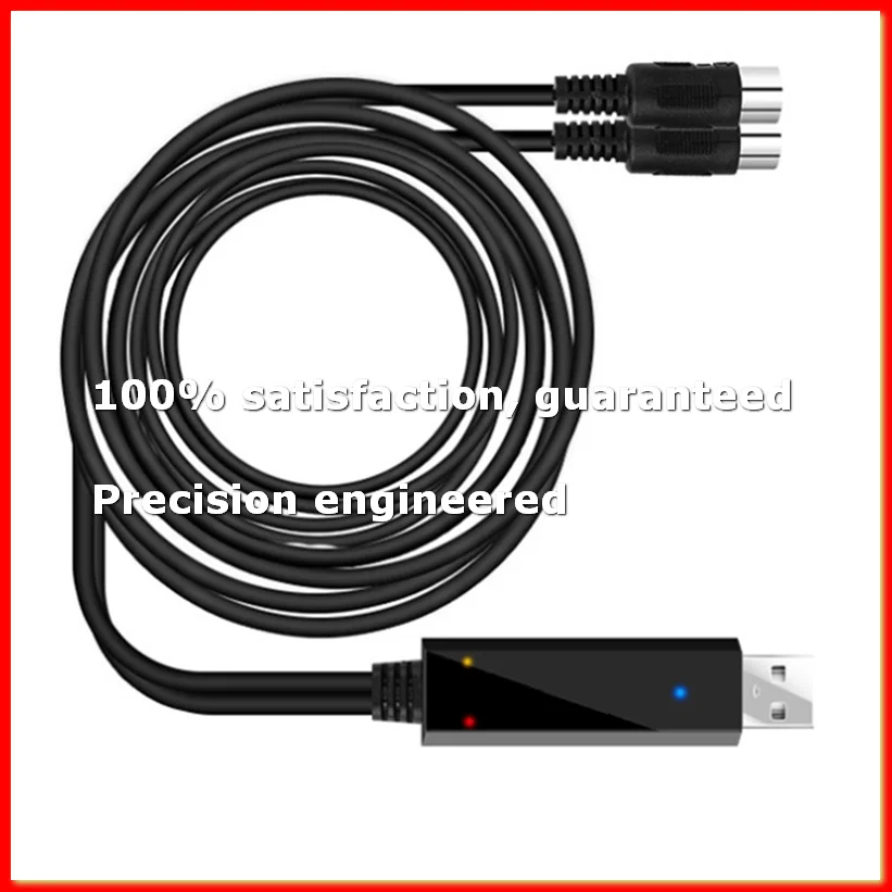 USB MIDI Cable Converter USB Interface to In-Out MIDI Cord Works for PC Laptop to Piano Keyboard in Music Studio 6.5Ft-A22U