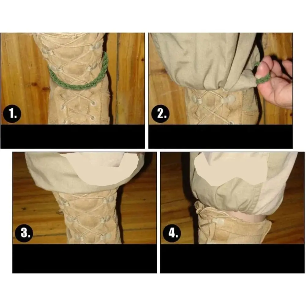 2Pcs Durable 18cm Trouser Leg Straps Polyester Black Green Khaki Leggings Elastic Rope Riding Boot Rubber Band Outdoor Hiking