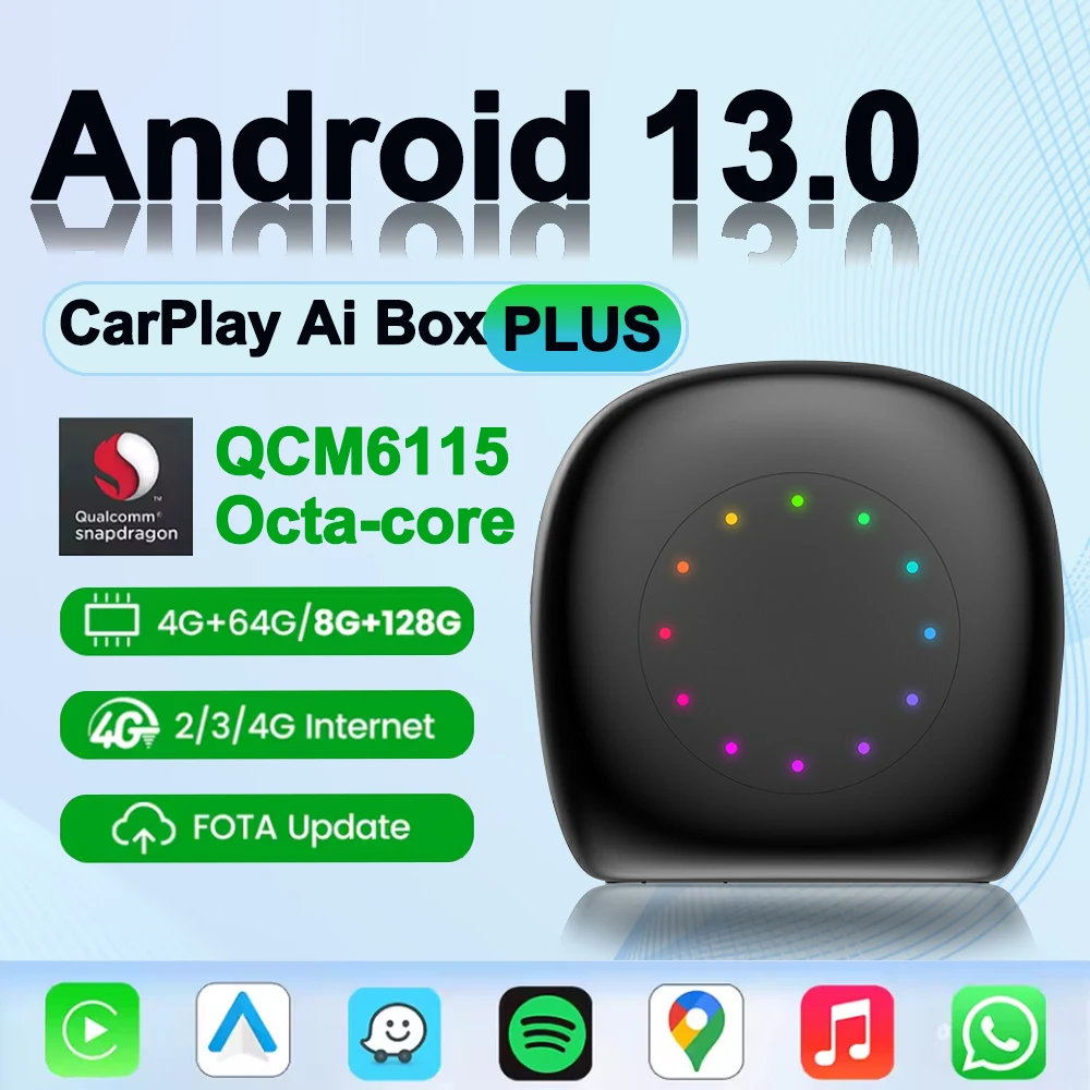 

Wireless CarPlay for OEM Wired to Wireless Android Auto AI Box Intelligent System Android 13 For Netflix YouTube Play Store