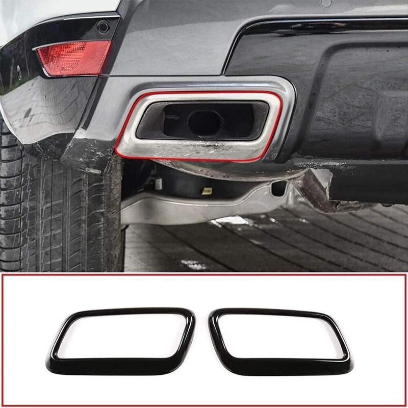 

Car Tail Throat Trim For Land Rover Range Rover Sport 2018-2022 Exhaust Tail Pipe Cover Trim Single Frame Parts Gloss Black