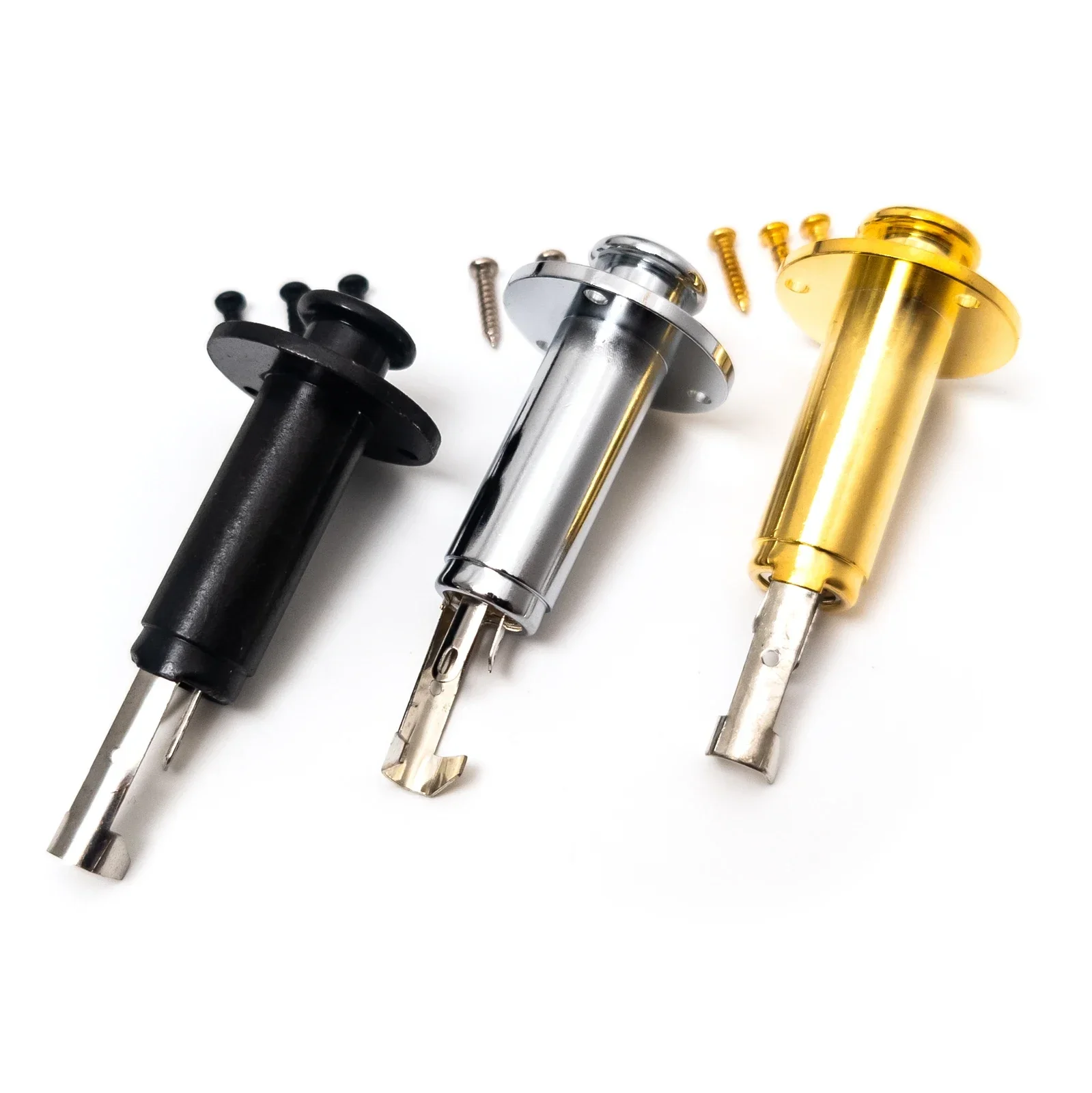 مقبس طرفي للجيتار الصوتي مقاس 6.35 مم مخرج أحادي نحاسي مع قطع غيار زر الحزام #4