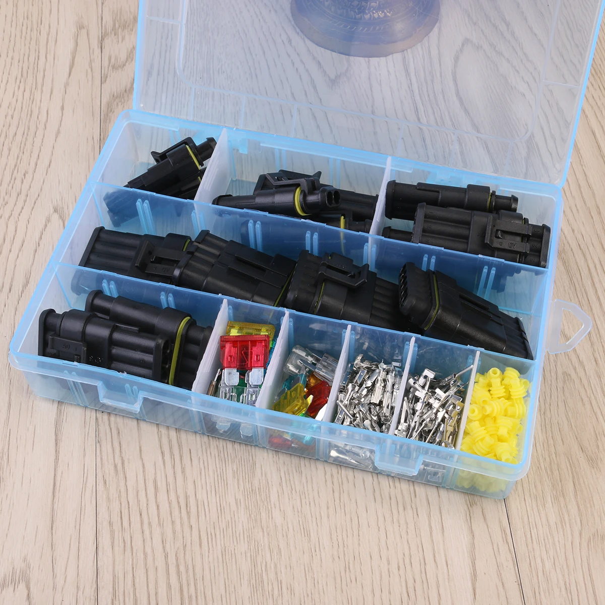 

4 Pin Amp Superseal Ip67 Waterproof Connectors Pa66 Nylon Housing 20-14Awg Terminal Sockets Plug Black Dustproof Sealed Car