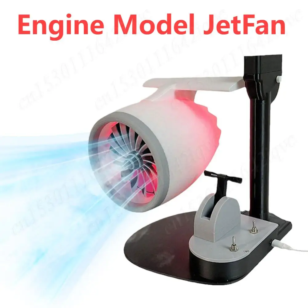 USB JetFan Desktop Turbofan Creative Engine Model JetFan with Humidifier & Light Turbofan USB Fan Home 3D Printed Exquisite Toy