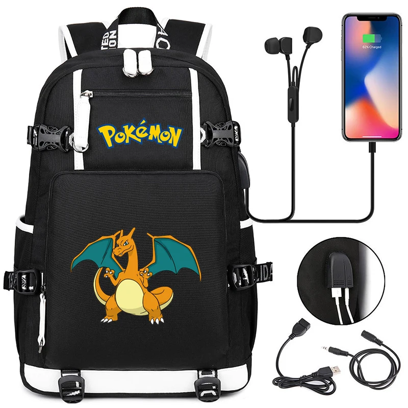 Pokemon przygodowy tornister Pikachu Monster film Charizard Gengar Bulbasaur plecak plecak dla dzieci urodziny dzieci