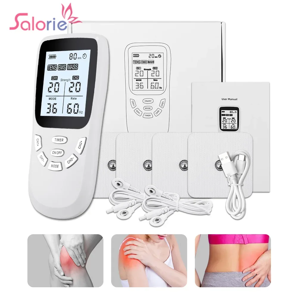 

Electric EMS Muscle Therapy Stimulator Tens Unit Massage Machine Meridian Physiotherapy TENS Low Frequency Pulse Body Massager