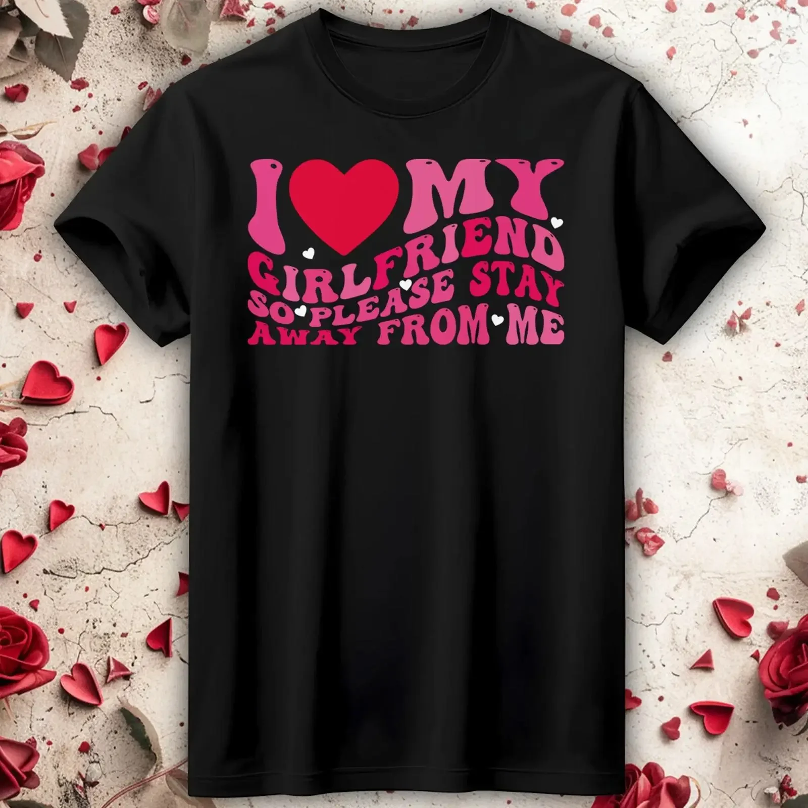 Herren Valentinstag Outfit Ideen Herz Ich liebe meine Freundin T Shirt BF VD vintage Washed Top For Everyday Wear graphic