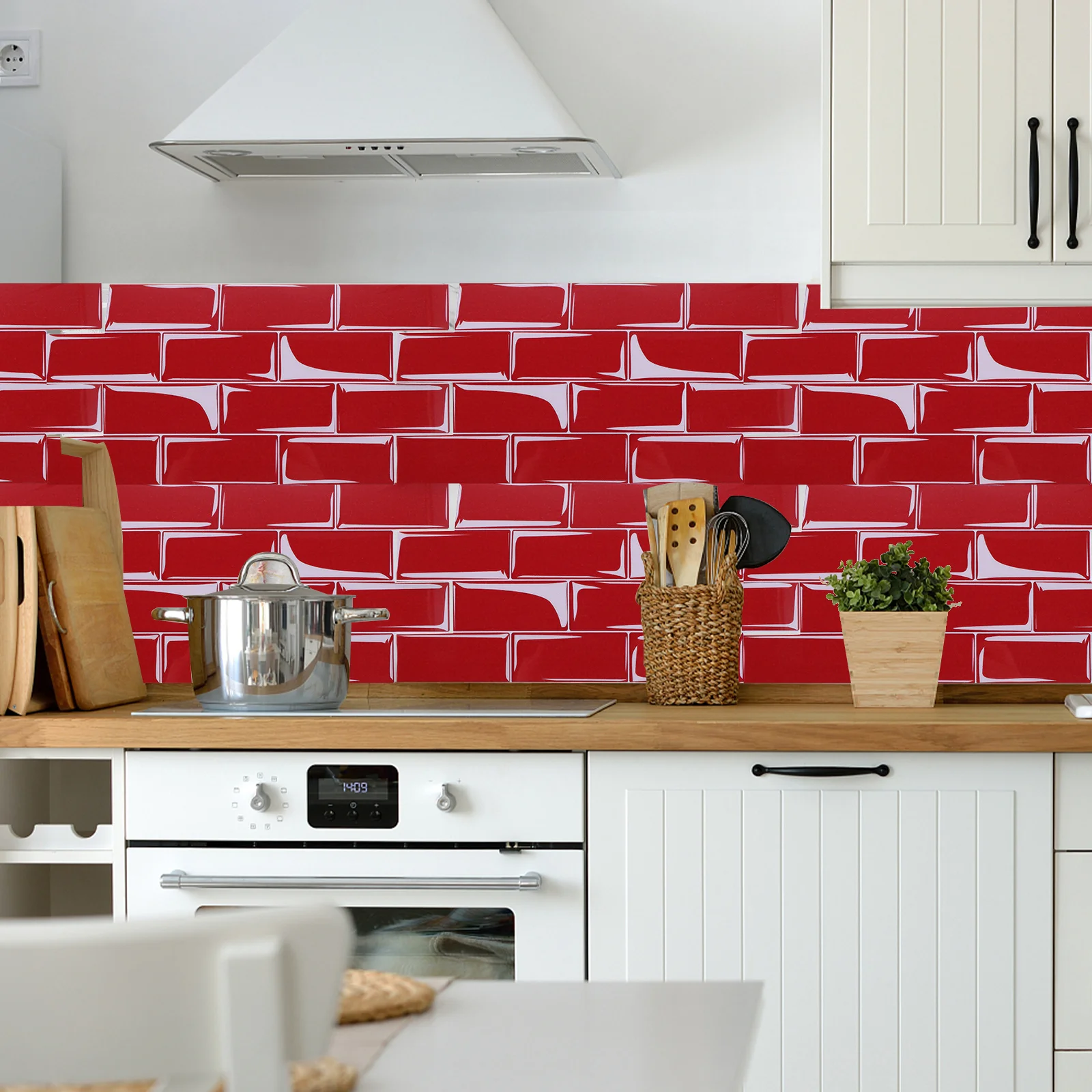 

10Pcs Modern PVC Peel and Stick Tiles Kitchen Backsplash Waterproof Oil Proof Decal Peel and Stick Tiles Kitchen