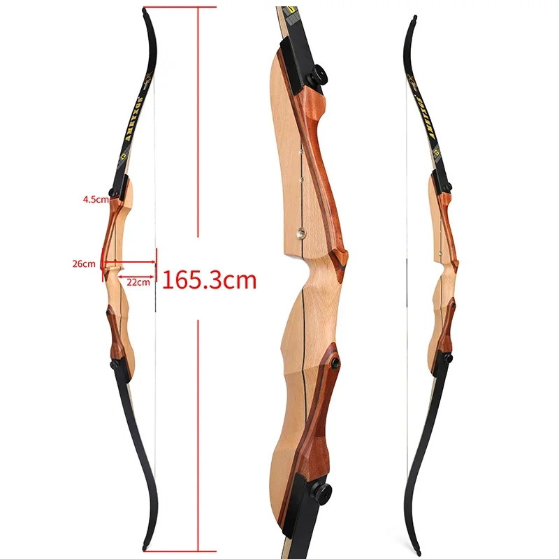 Archery 68 Inch Recurve Bow 20-40lbs Takedown Right Hand Split Bow Riser Limbs For Outdoor Shooting Hunting Target Wooden Bow