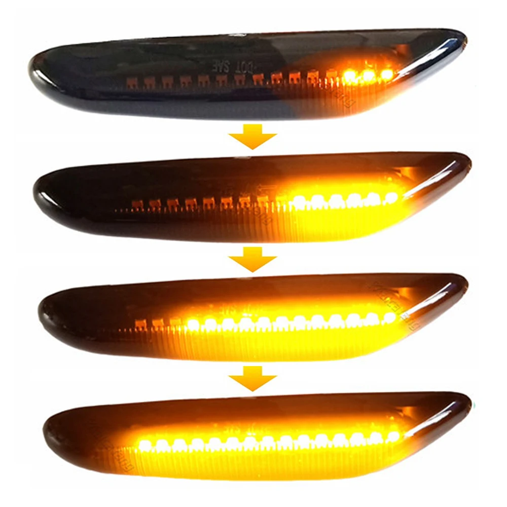 2* 12V LED Car Sequential Turn Signal Lights 63137253325 63137253326 For BMW E46 E60 E61 E81 E82 E83 X3 E84 X1 E90  E91 E92 E93 image 4