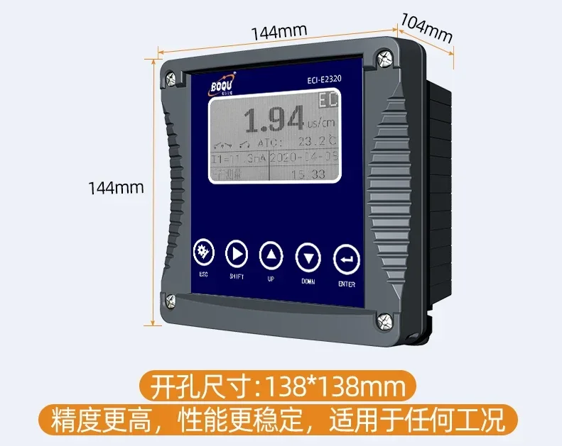 Industrial online four stage conductivity meter salinity TDS sensor electrode wide range transmitter