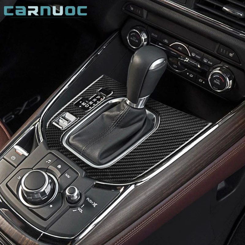 

For Mazda CX-9 2016 2017 2018 2019 2020 Carbon Fiber Car Center Gear Shifter Panel Window Lift Black Stickers Accessories