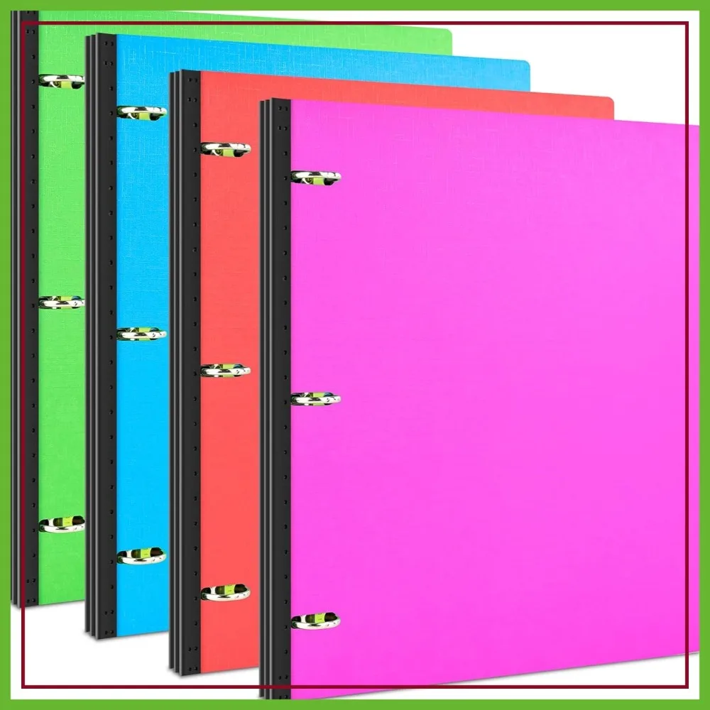 

4 Pack Telescoping 3 Ring Binder, Plastic Binder with Foldable Front Cover, Holds 8.5x11 Paper for School Office Home