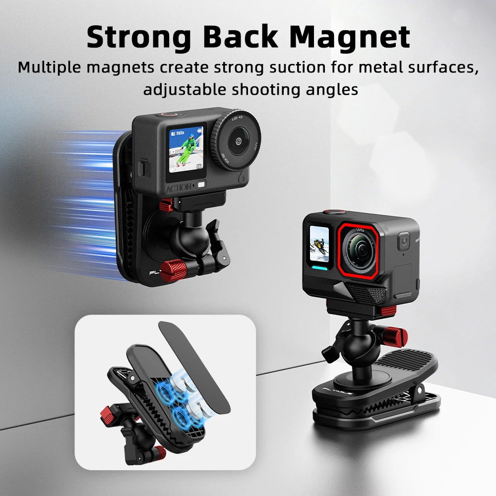 Flymile Magnetischer Rucksackclip für DJI Action-Kamera OSMO 360 Nano Zubehör mit Schnellverschluss-Halterung für Insta360 Ace Pro 2 – Detail 4
