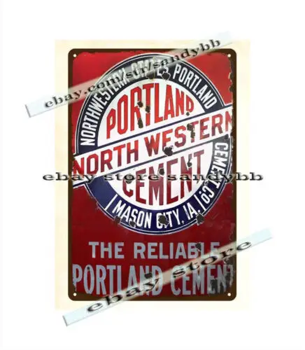 PORTLAND NORTHWESTERN CEMENT CO. MASON CITY IOWA metal tin sign discount wall-Aluminum