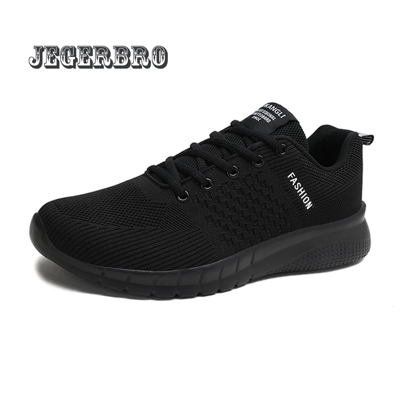 Summer Men Mesh Running Sneaker Lace-up Fitness Sport Light Comfortable Breathable Black Walking Shoes Tenis Size 38-45