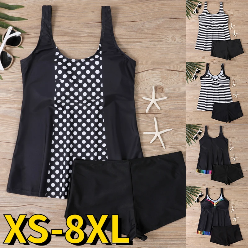 

Women New Design Printing Tankini Swimsuit Bikini Set Summer Bathing Suit Retro Beach Wear Bikini Loose Size Monokini Swimwear