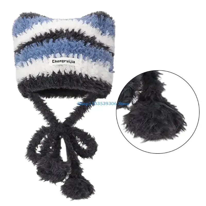 400A 2000s Girls Hats Halloween Gift Warm Soft Ear Hat Outdoors for Halloween