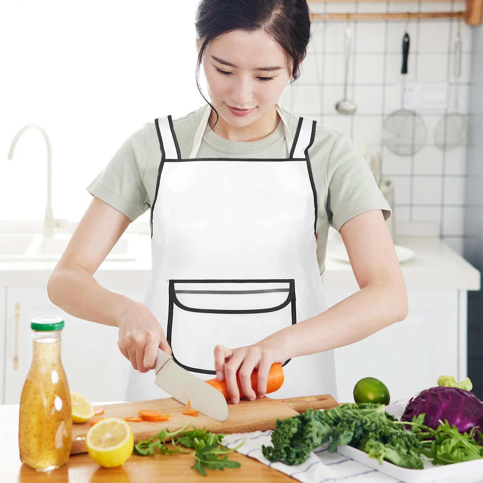 

Splashproof Semi Transparent Tpu Waterproof Bartender Apron Adjustable Unisex Waist Aprons for Hairdressers Chefs Grill Cooking