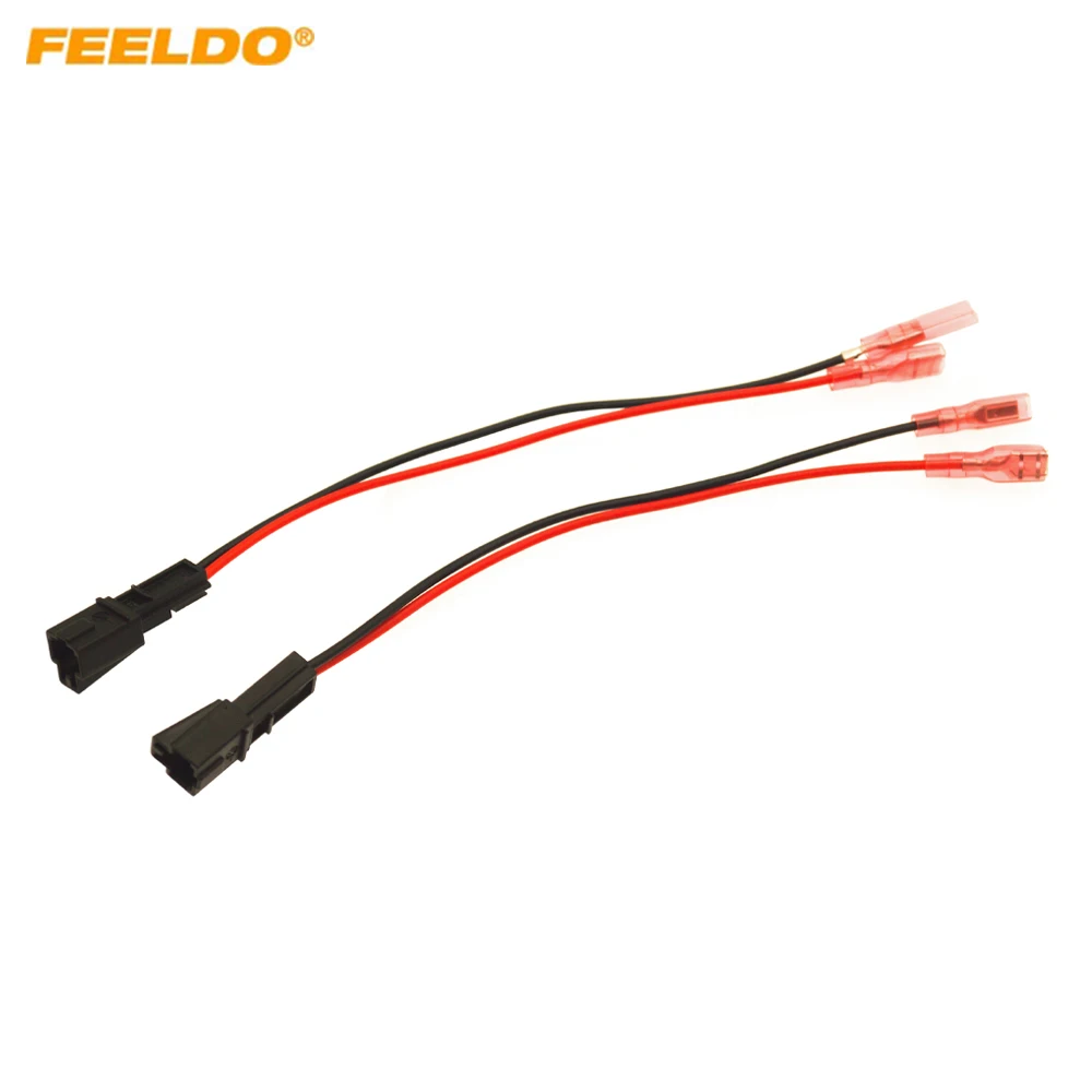 

FEELDO автомобильные 2-контактные адаптеры для проводов стерео динамика для Audi автомобильное подключение для динамика внешние кабели