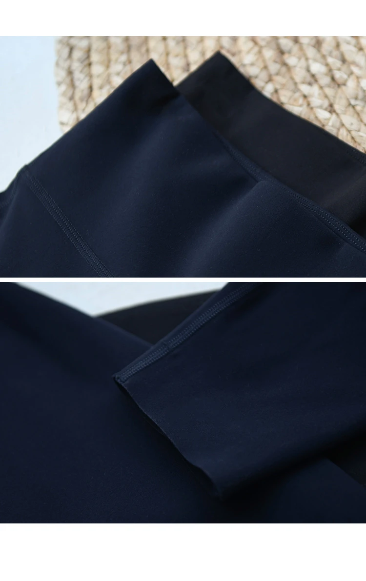 K17009 Comfortable Elastic Slim-Fit Leggings with Hidden Pockets and Wide Waistband for Tummy Control, Suitable for Women to Wear in All Seasons