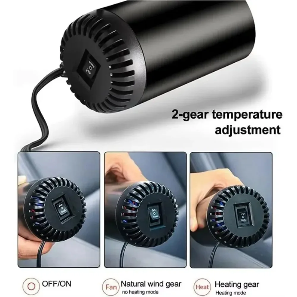 سخان السيارة المحمولة الزجاج الأمامي مزيل الصقيع مزيل الضباب التدفئة السريعة التبريد قابل للتعديل المكونات استخدام لسيارة SUV شاحنة الشتاء التدفئة