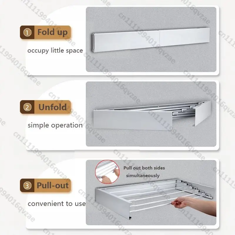 Outdoor Wall-mounted Foldable Metal Drying Rack Balcony Courtyard Space-saving Drying Rack