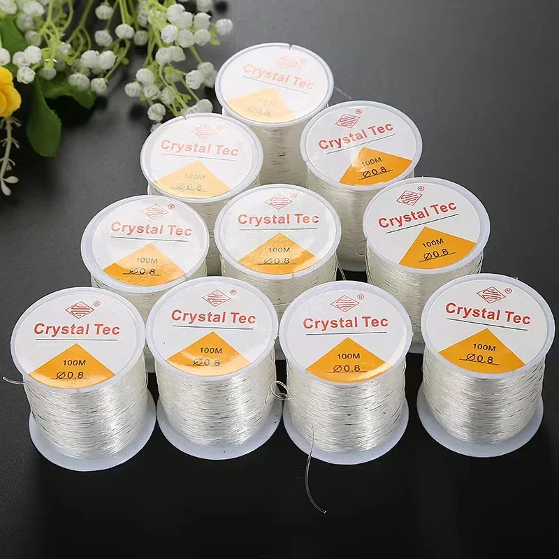 

0.4-1.0mm Transparent Crystal Elastic Thread DIY Beading Stretch Cords For Jewelry Making Supply Wire String Elastic Line