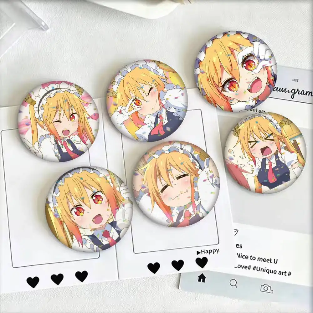 Miss Kobayashi's Dragon Maid Tohru 25 32 44 58 75mm Badges Personalized Round Brooches Pins Accessory Gift