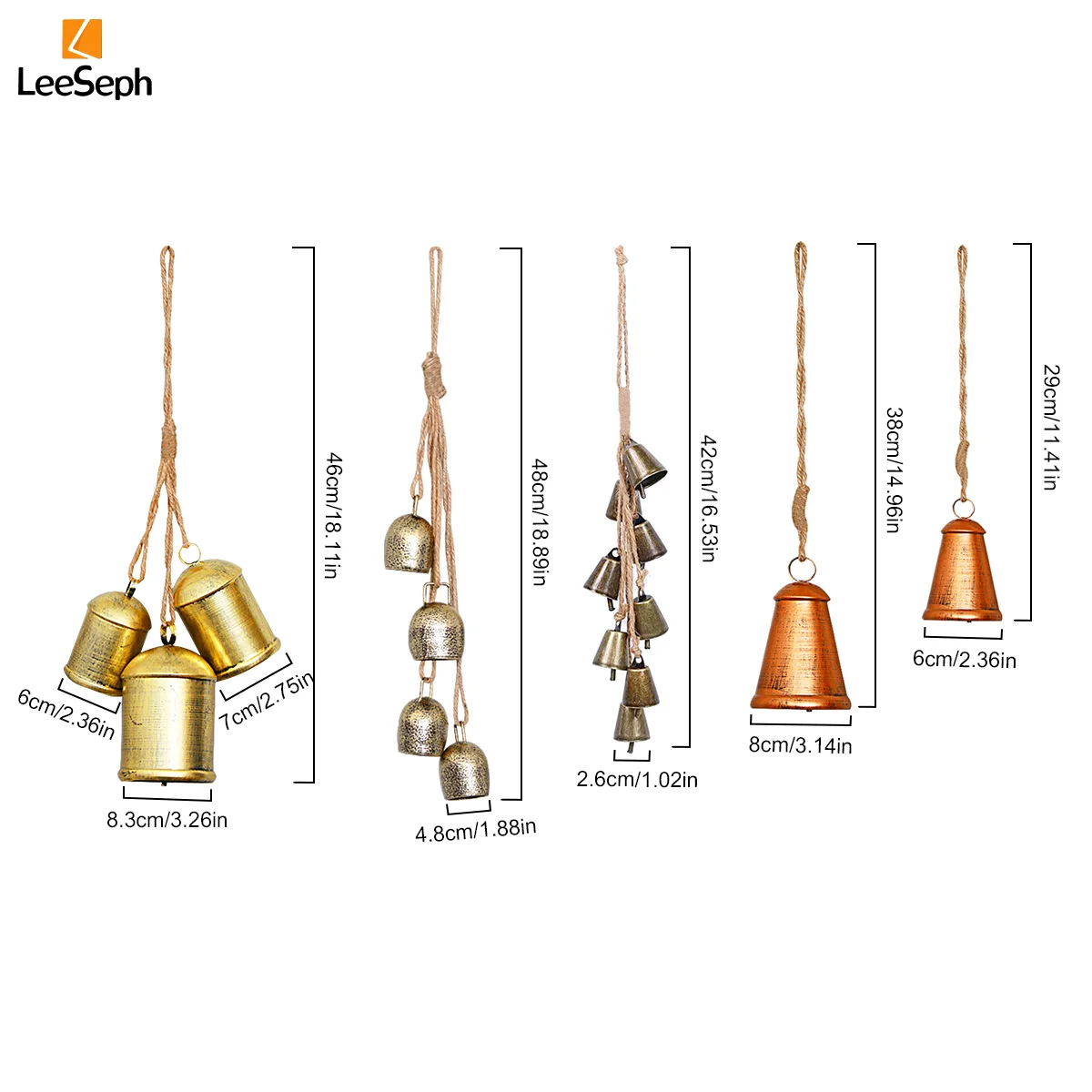 Leeseph Christmas Hanging Bell Ornaments, Metal Bells for Festive Holiday Décor, Timeless Design, Perfect for Your Christmas