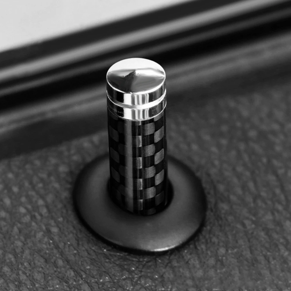 4Pcs Car Door Lock Pin Cover Door Bolt Decorative Cap Carbon Fiber for BMW E46 E90 E60 E39 F30 F10 E36 F20 G30 G20 G05 Parts