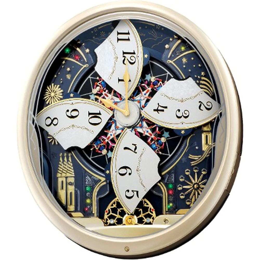 Melodi dalam jam dinding gerak, malam berbintang